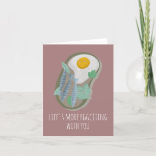 Customizable Cute Egg, Fish and Veggie Dish Thank You Card