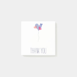 Customizable Cute Elegant Blue Pink Heart Balloons Post-it Notes