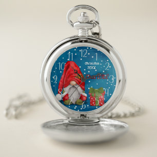 Customizable Cute Father Christmas Pocket Watch