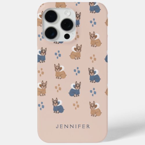 Customizable Cute French Bulldog  Terrier iPhone 15 Pro Max Case
