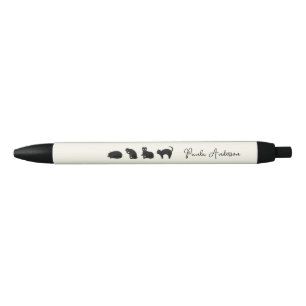 Customizable Cute Funny Black Cat Pen