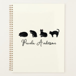 Customizable Cute Funny Black Cat Planner