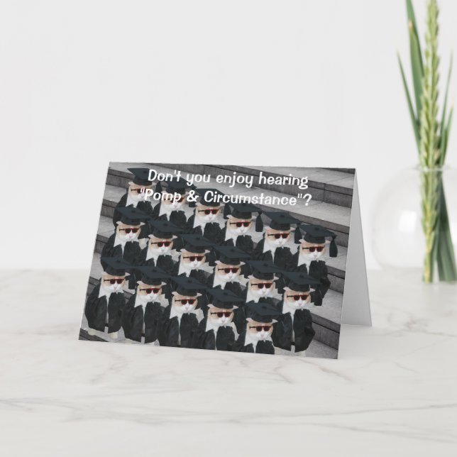 Customizable Cute/Funny Cat Graduation Card (Front)