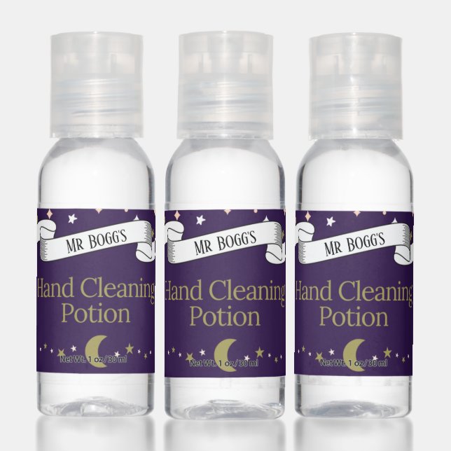 Customizable Cute Funny Wizard Magic Potion Theme Hand Sanitizer (Set)