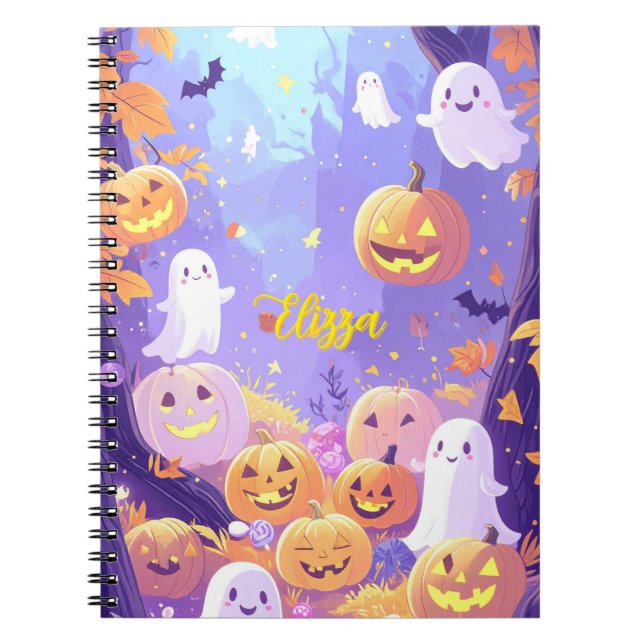 Customizable Cute Halloween  Notebook (Front)