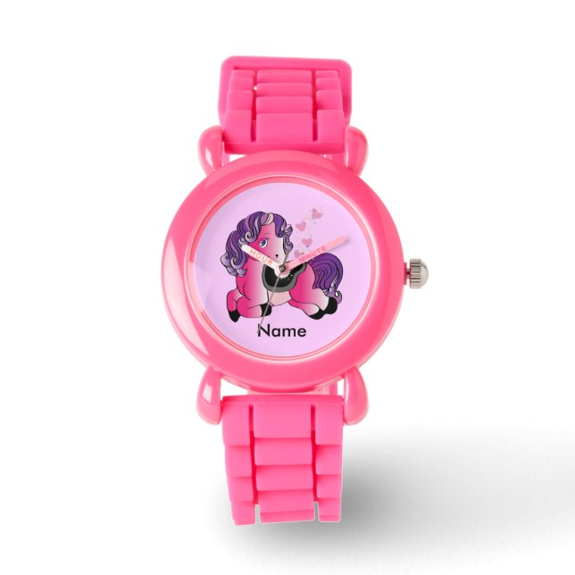 Customizable Cute happy little horse pony Watch (Front)