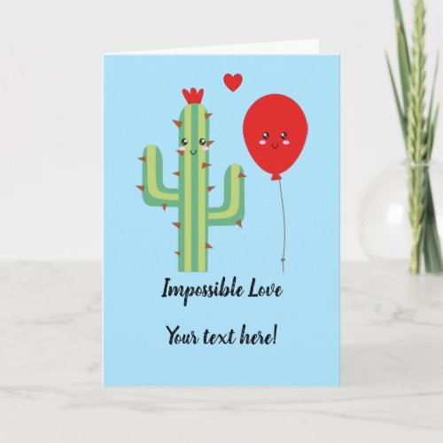 Customizable Cute Impossible Love Cartoon Card