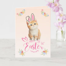 Customizable Cute Kitten Bunny Easter
