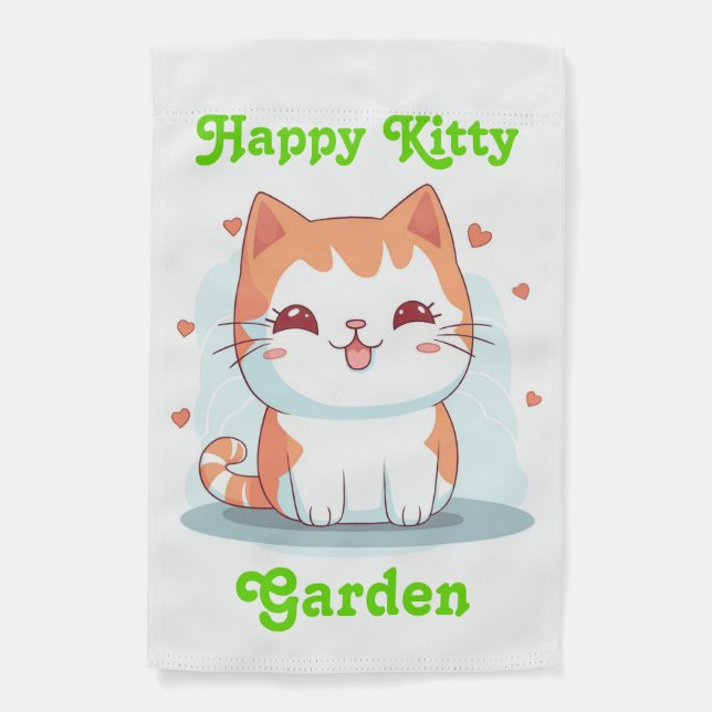 Customizable Cute Kitty  Garden Flag (Front)