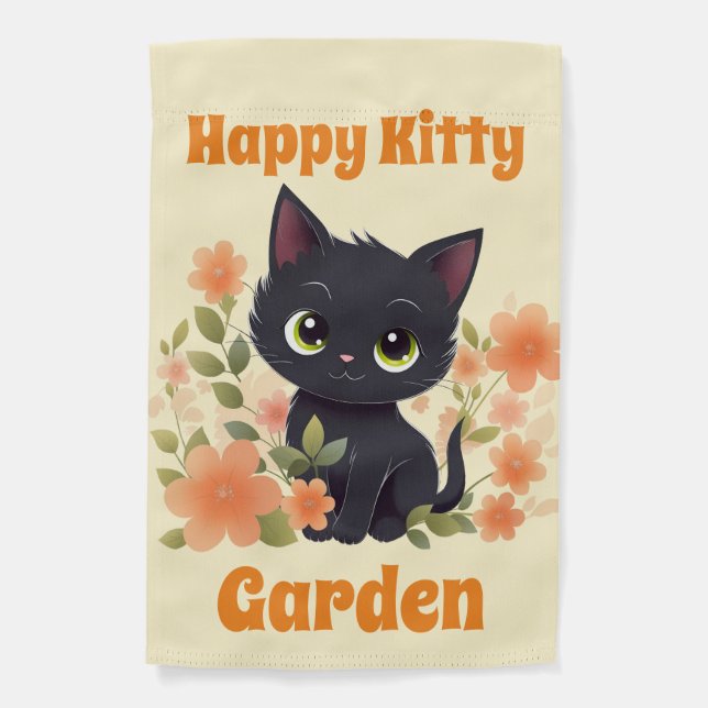 Customizable Cute Kitty  Garden Flag (Front)
