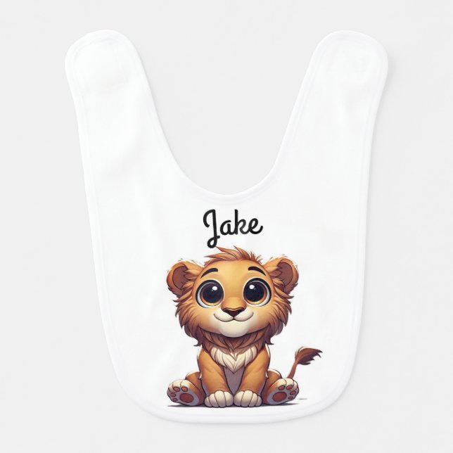 Customizable Cute Lion bib  (Front)