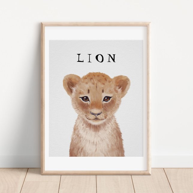 Customizable Cute Lion Cub Kids Poster  (Creator Uploaded)