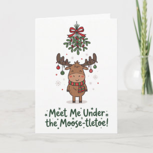 Customizable Cute Moose Holiday Card
