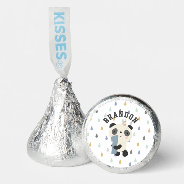 Customizable Cute Panda First Birthday Hershey®'s Kisses® (Front)