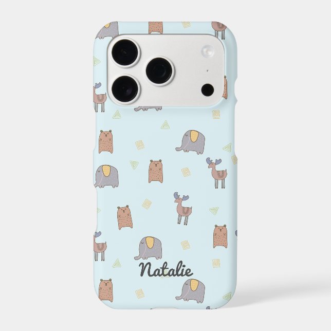 Customizable Cute Scandinavian Animals Pattern Iphone Case (Back)