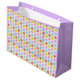 Customizable Cute Soft Pastel Polka Dots Pattern Large Gift Bag