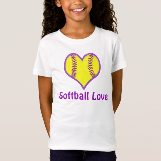 Customizable Cute Softball Shirts for Girls (Front)