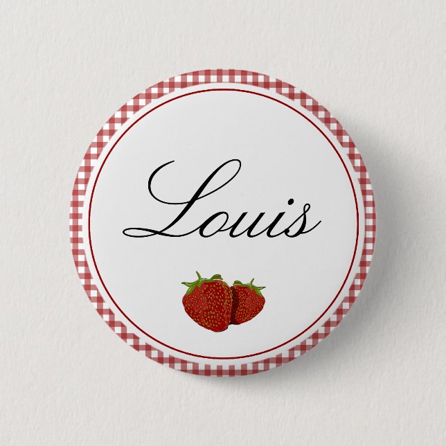 Customizable Cute Strawberry Button (Front)