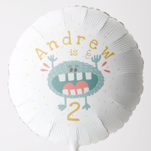 Customizable Cute Teal Monster Balloon