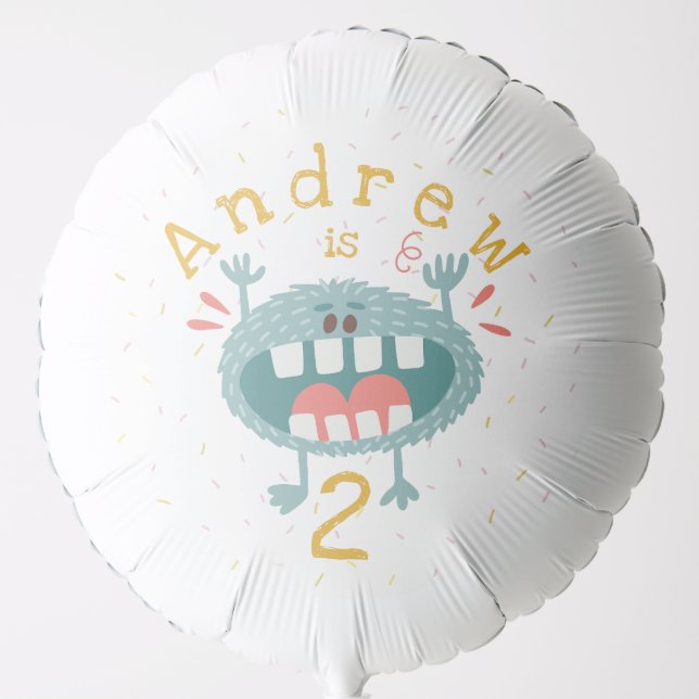 Customizable Cute Teal Monster Balloon (Front)