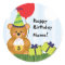 Customizable Cute Teddy Bear Birthday Sticker