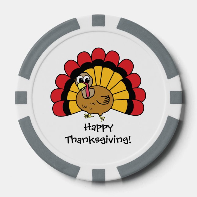 Customizable Cute Turkey Poker Chips (Front)