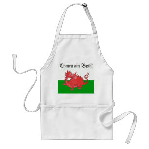 Customizable Cute Welsh Red Dragon Apron