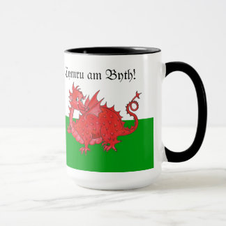 Customizable Cute Welsh Red Dragon Ringer Mug
