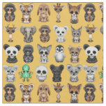 Customizable Cute Wild Baby Animals Pattern Fabric
