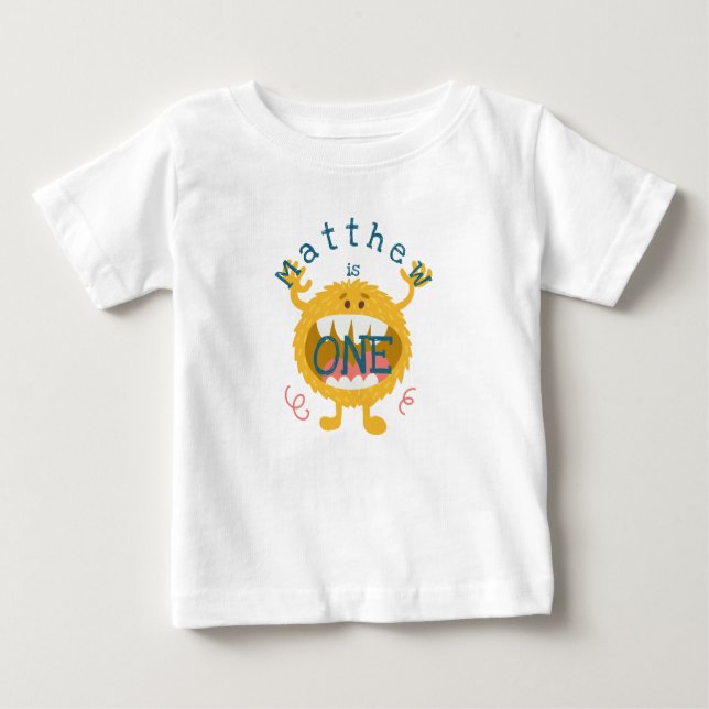 Customizable Cute Yellow Monster Baby T-Shirt (Front)