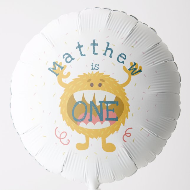 Customizable Cute Yellow Monster Balloon (Front)