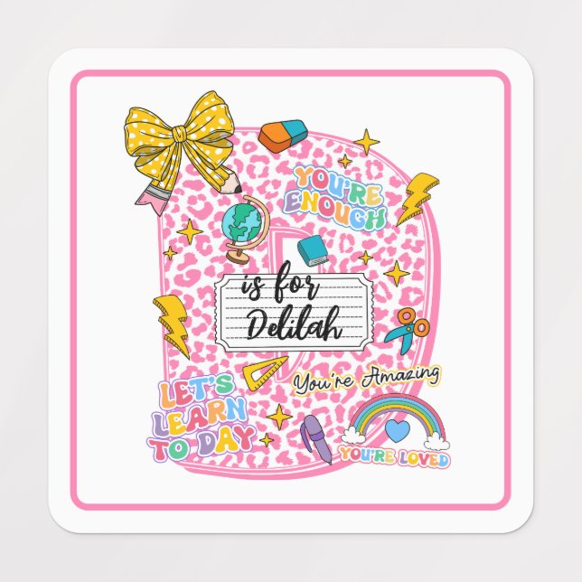 Customizable “D is for” Alphabet Art – Inspiration Labels (Design 1)