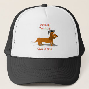 Customizable Dachshund Dog Graduation Template Trucker Hat