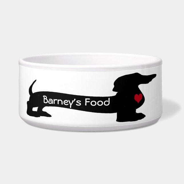Customizable Dachshund Dog Pet Bowl (Front)