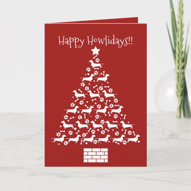 Customizable Dachshund Holiday Card (Front)