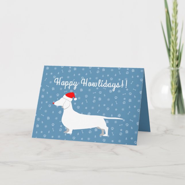 Customizable Dachshund Holiday Card (Front)
