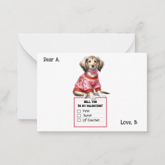 Customizable Dachshund Valentine Note