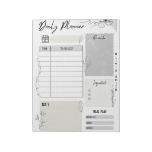 Customizable Daily Planner Notepad - Schedule