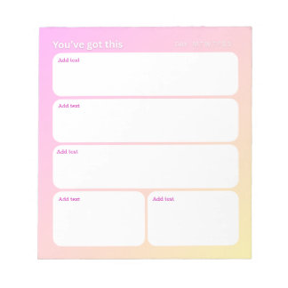 Customizable Daily Planning Notepad