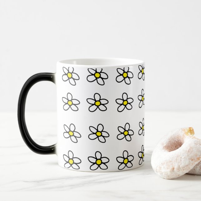 Customizable Daisies Color Morph Mug (With Donut)