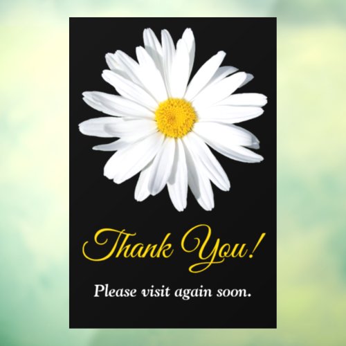 Customizable Daisy Flower Business Window Cling