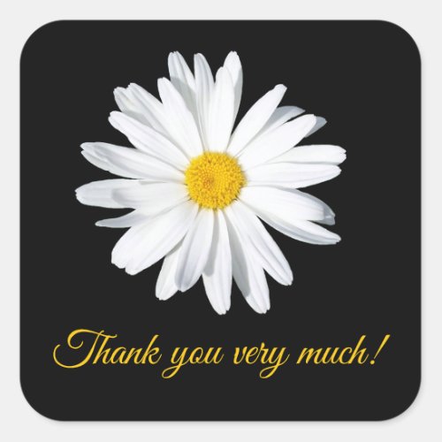 Customizable Daisy Flower Thank You  Square Sticker
