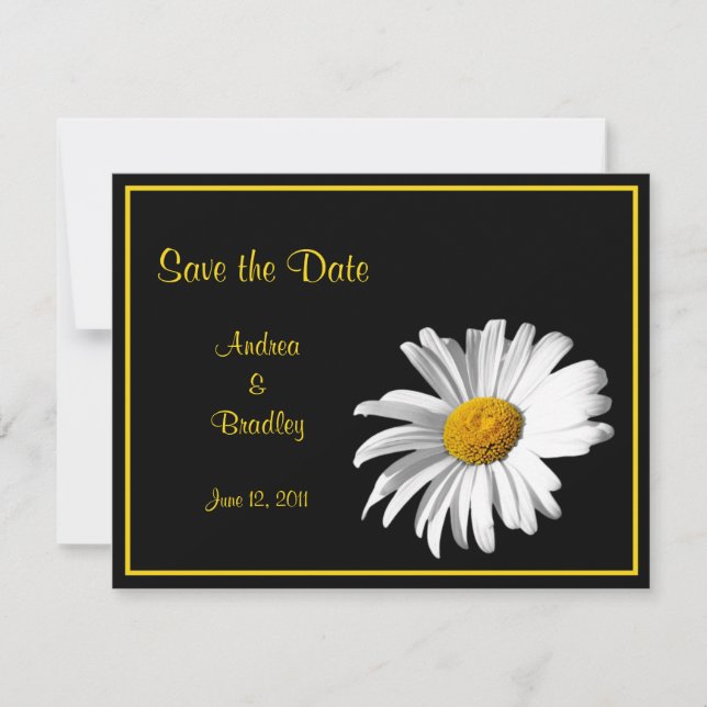 Customizable Daisy Save the Date Card (Front)