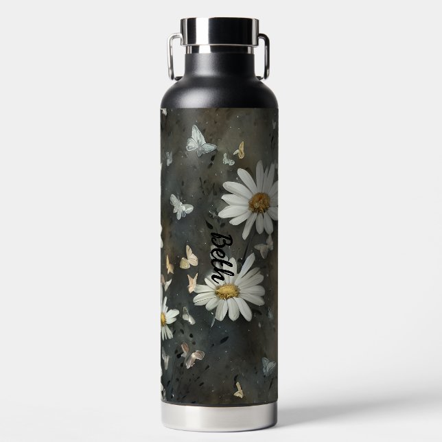 Customizable Daisy Stainless Steel Water Bottle (Front)