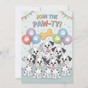 customizable Dalmatian Birthday Invitation