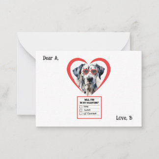 Customizable Dalmatian Dog Valentine Note Card