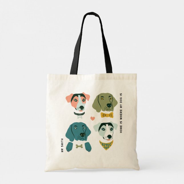 Customizable Dapper Beagle & Larbador Dogs Tote Bag (Back)