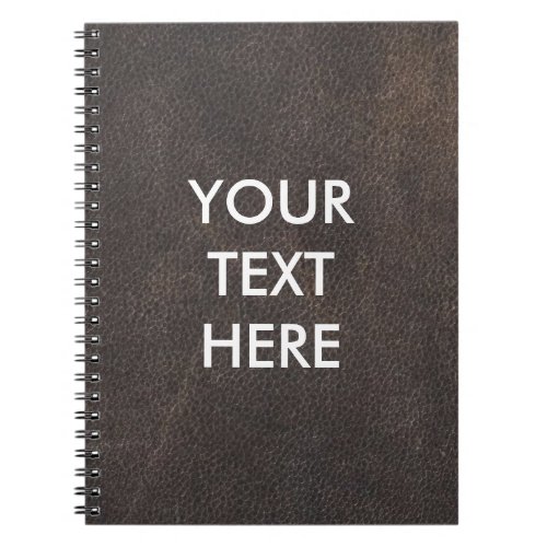 Customizable Dark Brown Leather Background Notebook