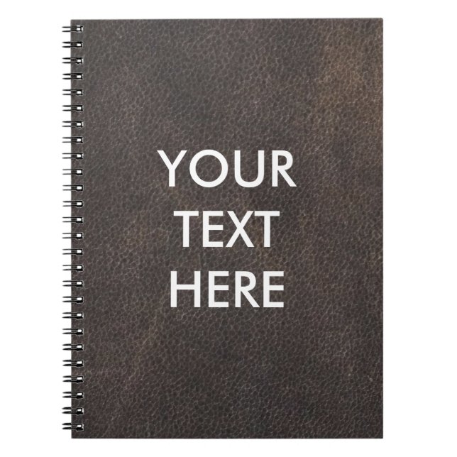 Customizable Dark Brown Leather Background Notebook (Front)