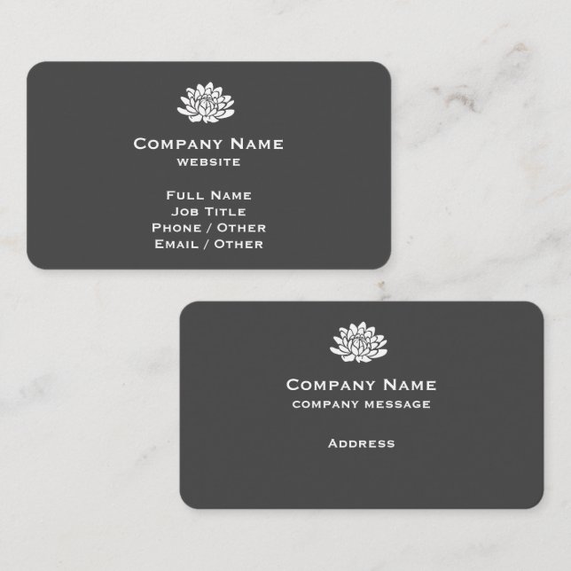 Customizable Dark Gray Business Card (Front/Back)